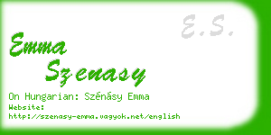 emma szenasy business card